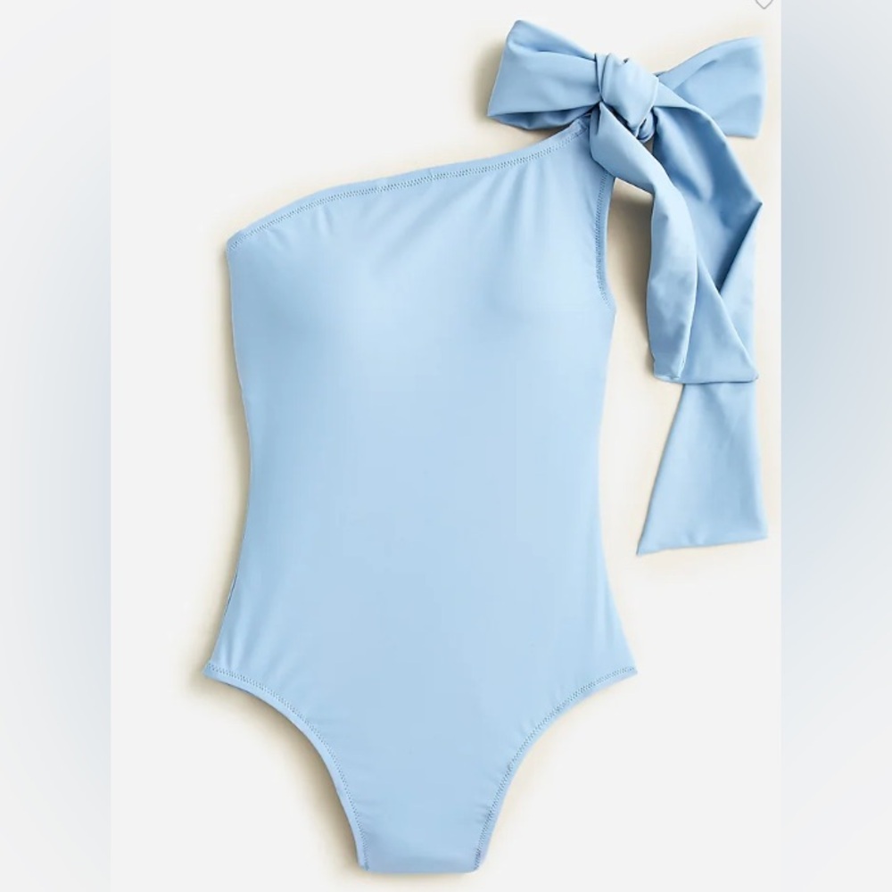 J.Crew Bow One-Shoulder One-Piece Bathing Suit NWOT | Size:24 | Color: Blue Mist
